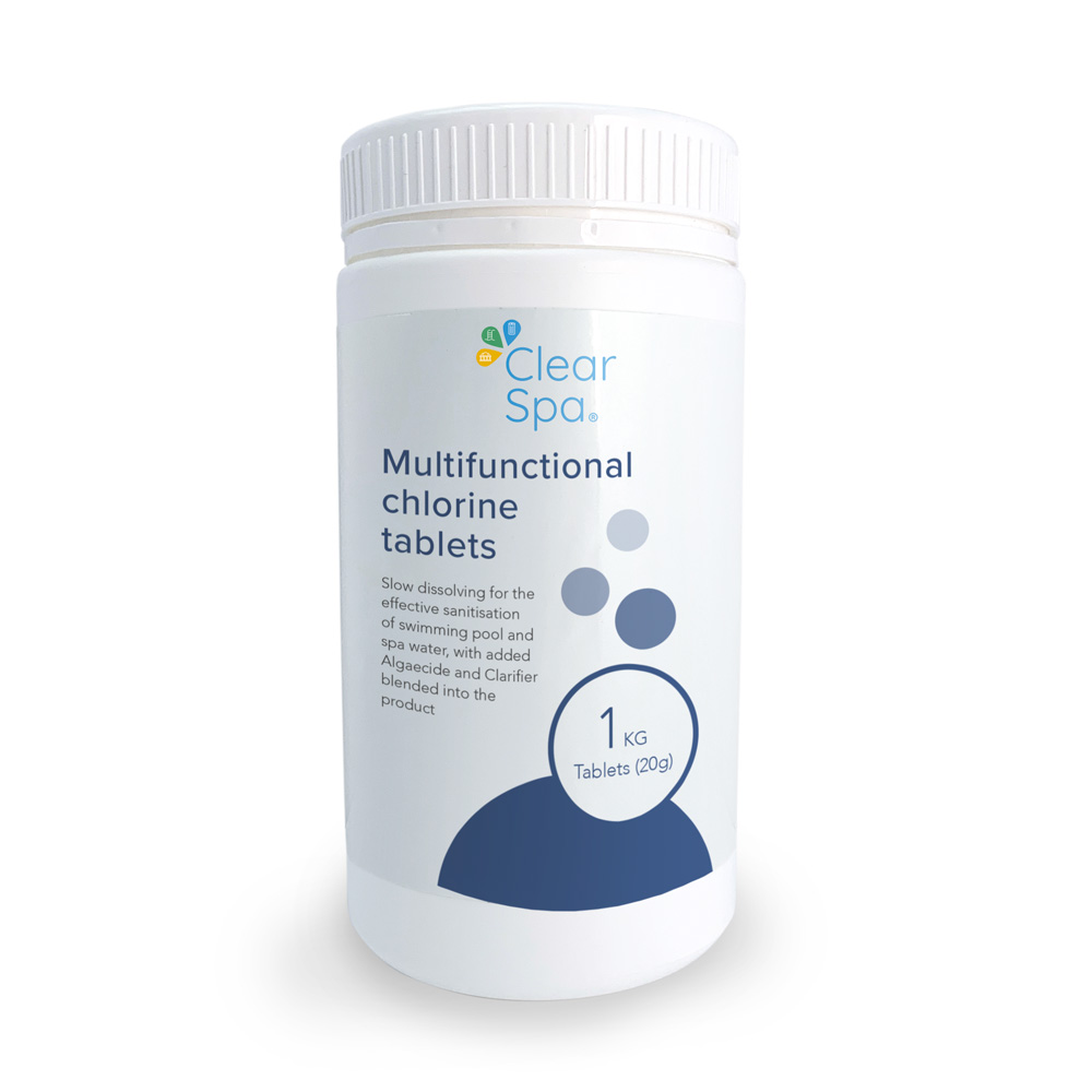 ClearSpa-1KG-MultifunctionalChlorineTablets-20g